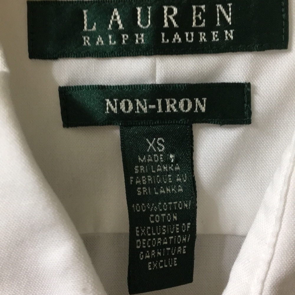 Lauren Ralph Lauren white non iron long sleeve top